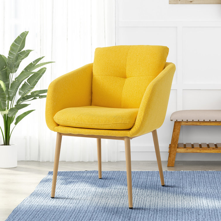 Yellow desk chair no wheels discount